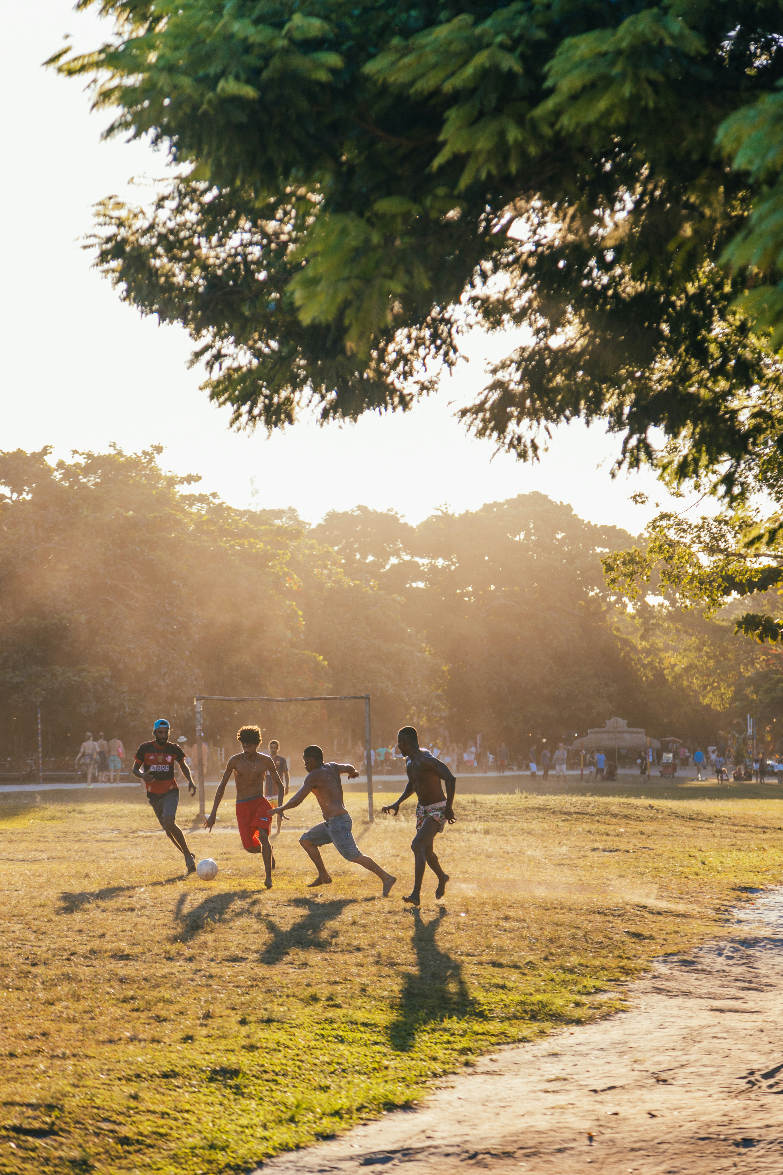 Kids playing on a field