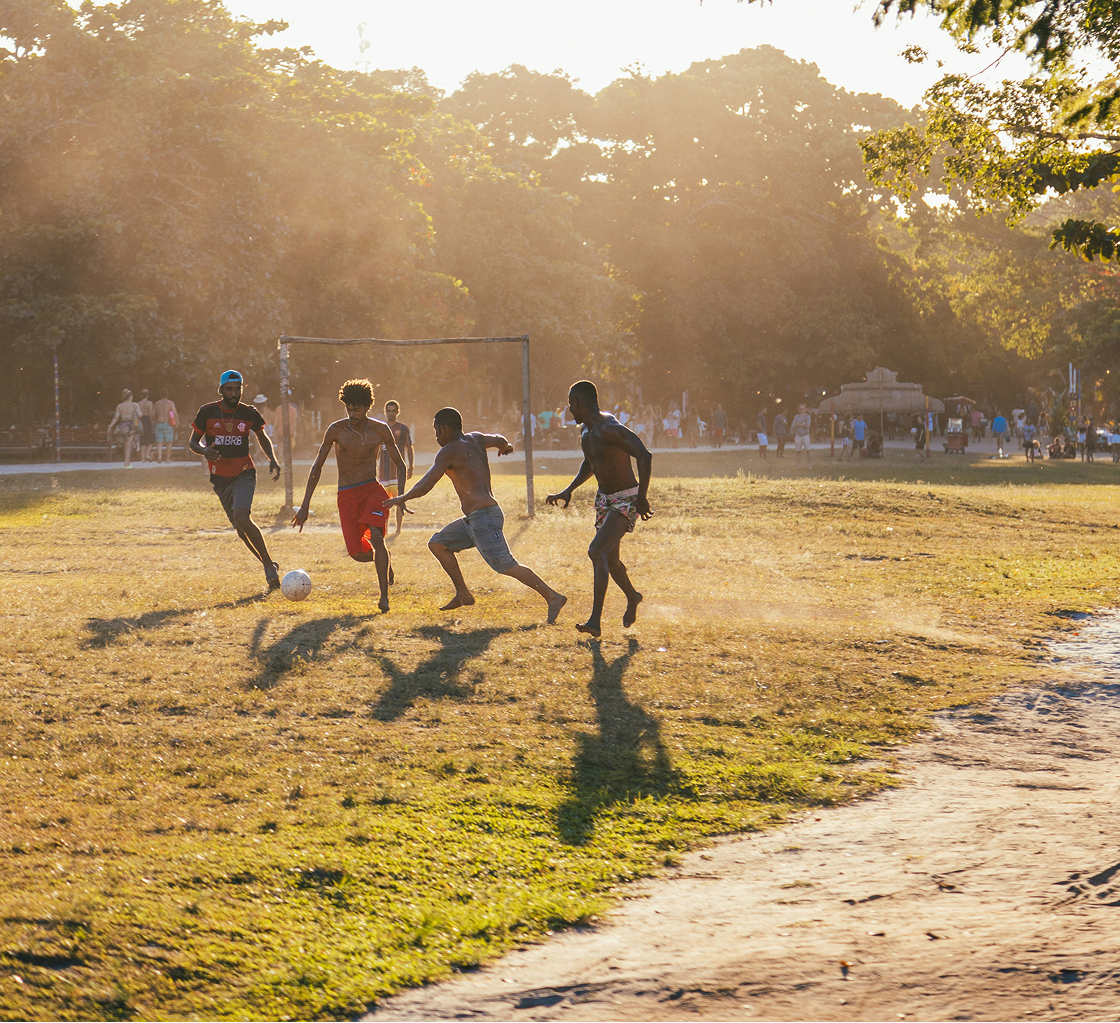 Kids playing on a field